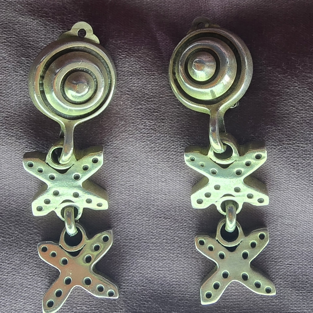 Lisa Jenks Sterling Silver Geometric Clip-on Earrings